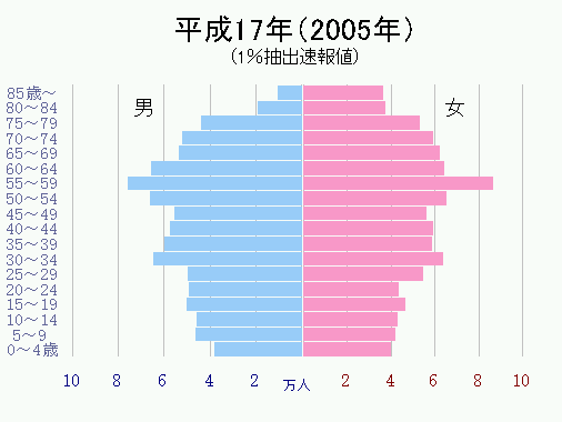 平成17年の人口ピラミッド