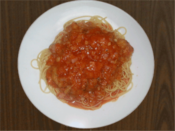 カキのチリソースパスタ