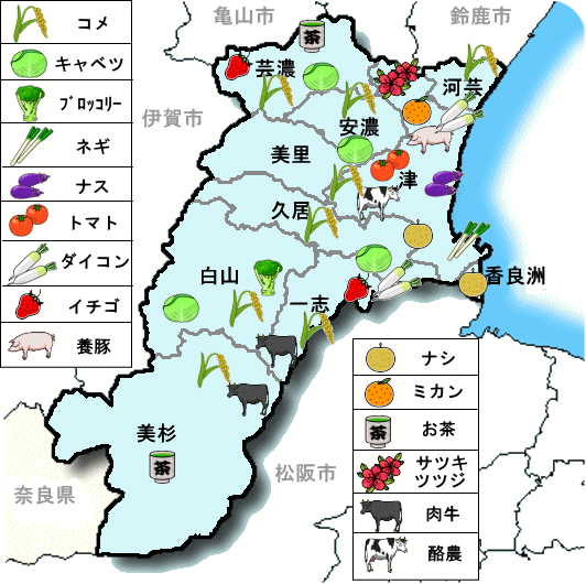 管内農業の概要図