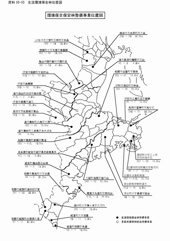 資料10-10　生活環境保全林位置図