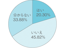 はい20.30%　いいえ45.82%　分からない33.88%