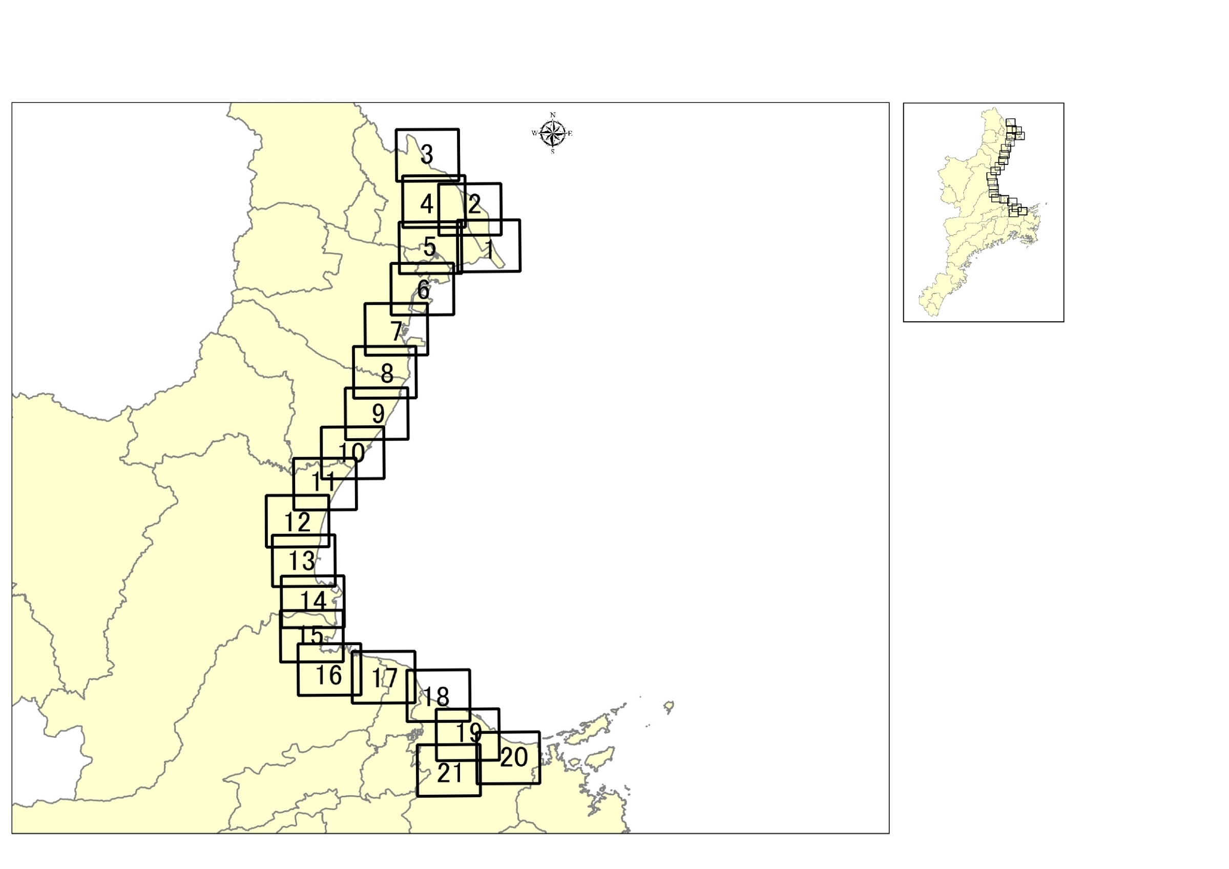 高潮浸水想定区域図（浸水区域及び浸水深）（索引図）