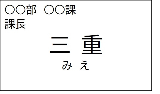 課長級以上の職員の名札