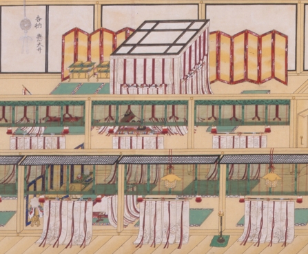 「類聚雑要抄図巻」より寝殿の室礼　斎宮歴史博物館館蔵