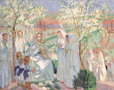 モーリス・ドニ《聖母月》1907年　ヤマザキマザック美術館